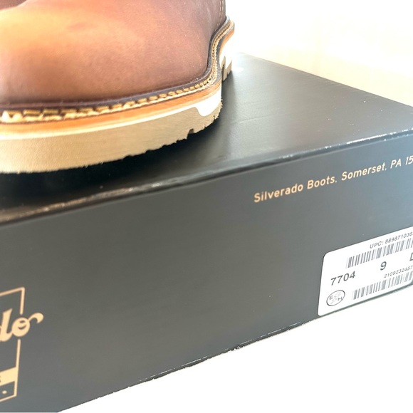 Men's Silverado Tan Leather Work Boots - Picture 4 of 9